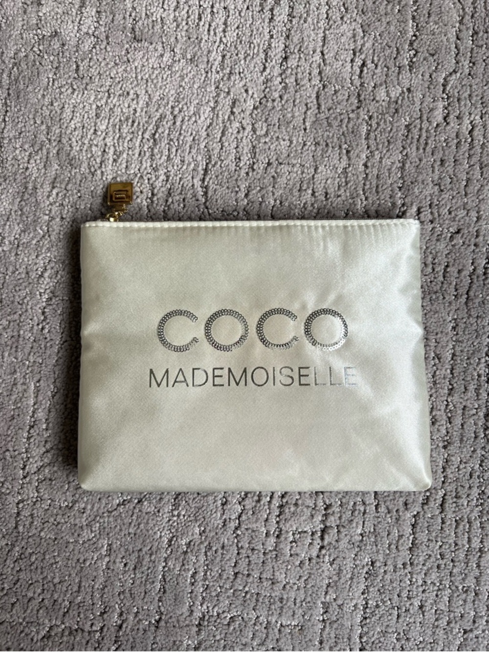 Chanel COCO Mademoiselle White Metallic Cosmetic Pouch